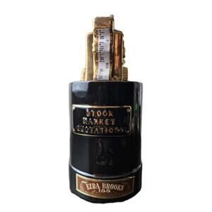 1970 EZRA BROOKS Whiskey Decanter "Stock Market Quotations" Empty Ticker Tape